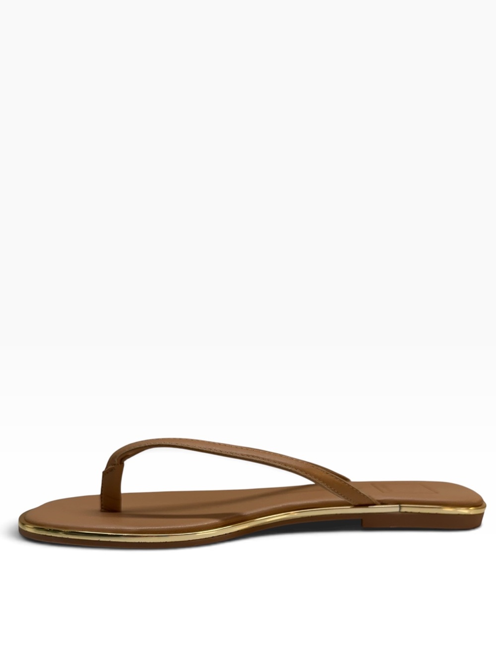 NWOT Dolce Vita Froyo Tan Gold Trim Thong Sandals Size 7 - Picture 10 of 13